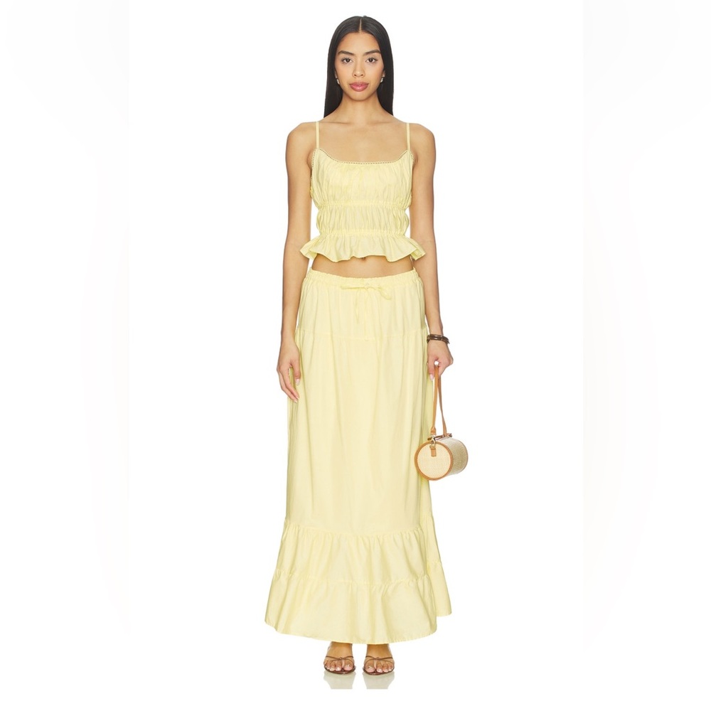 Peixoto Light Yellow Maxi Skirt